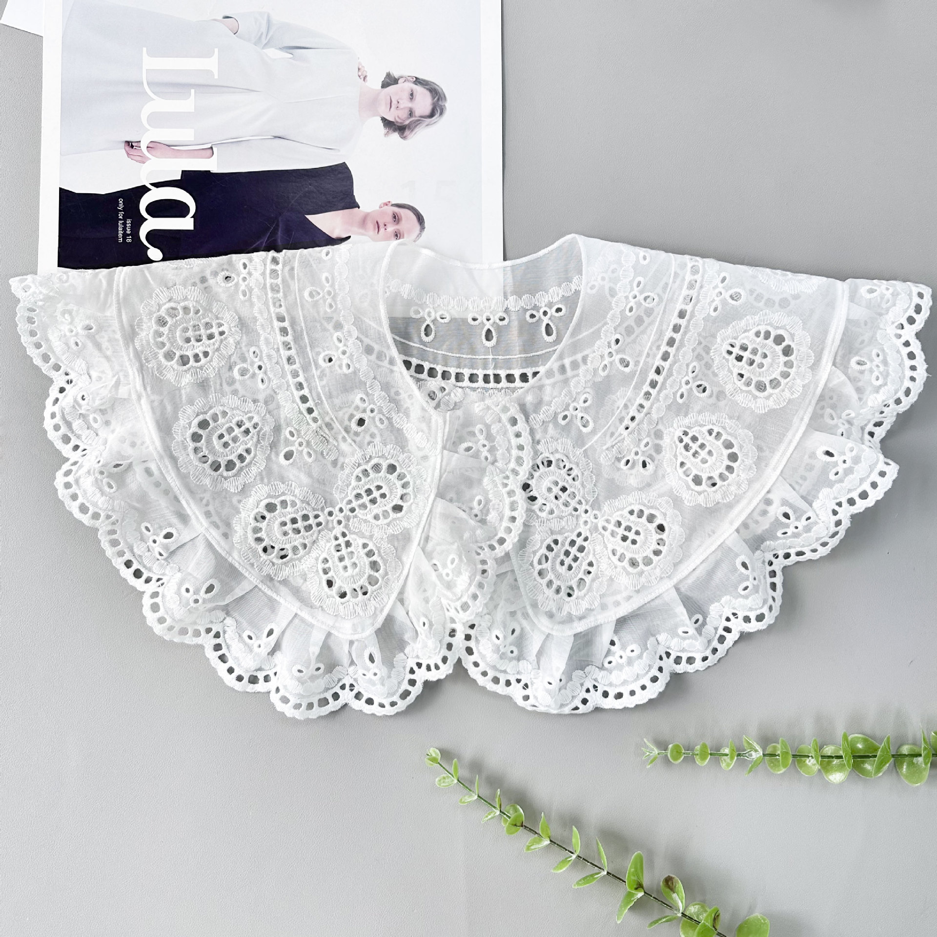 Eugen Flores de cuello falso para niños de verano vestido pequeño chal de encaje decoración camisa de cuello de acoplamiento image 10
