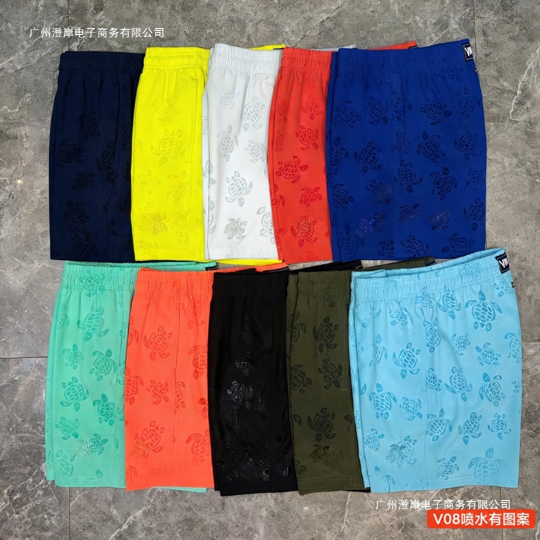 Water-resistant, stretchy, quick-drying, European and American style surfing beach shorts men's home wear original stock, complete order.