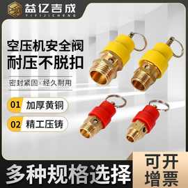 2分空压机安全阀黄铜弹簧式泄压阀气体储存罐排气阀工业级安全阀