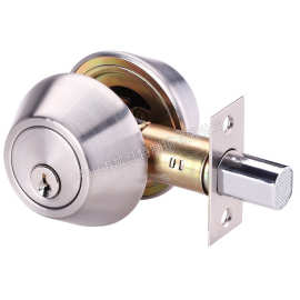 现货拉丝呆锁 三杆式家具铜芯闭锁具 出租屋通道防盗门双面闭锁