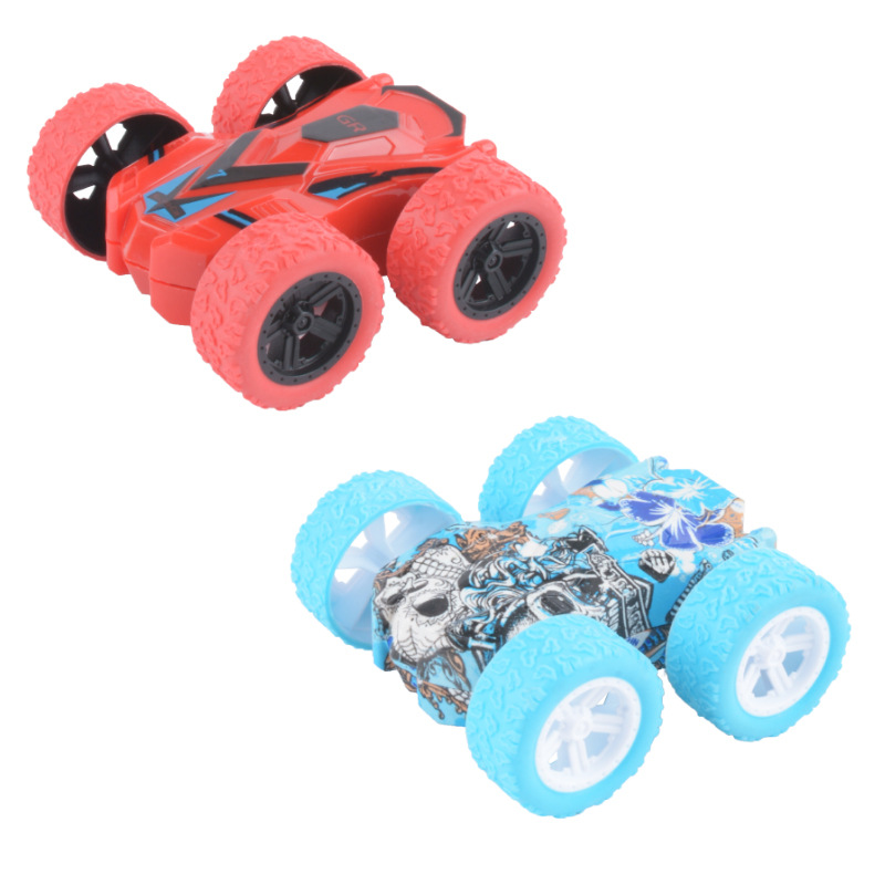 Coche de inercia de tracción en las cuatro ruedas para niños Vehículo todoterreno de doble cara Modelo de carreras de acrobacias resistente a caídas Juguete de regalo de niño puesto al por mayor