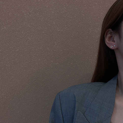 Six-Piece Set of Small Geometric Earrings for Women, Korean and Japanese Style, Fresh and Minimalist Diamond Earrings with a Pop Star Vibe, Simple and Unique Women's Jewelry