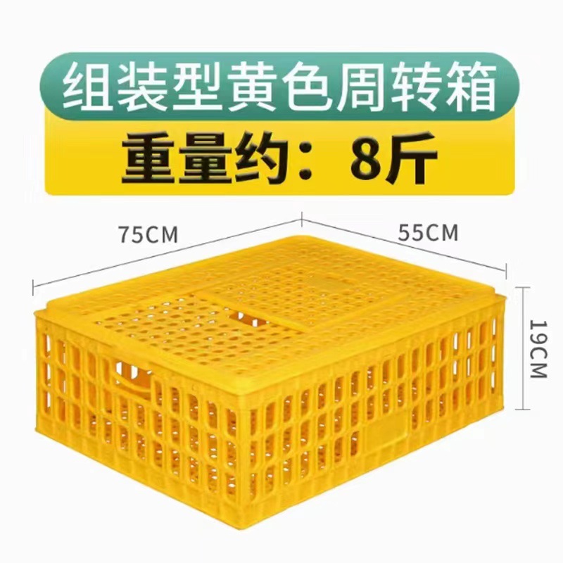 Cesta de caja de pollo de granja para el transporte de caja de rotación de aves de corral de plástico en caja de rotación de palabras de pollo, pato y paloma caja de pollo engrosado para el hogar