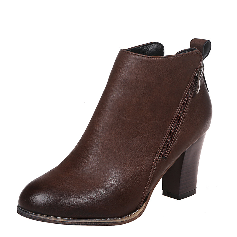 Pointed Martin Net Red Leopard Print Single Boots