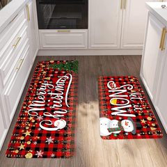 クロスボーダー卸売クリスマスキッチンロングフロアマット吸水性滑り止め防汚玄関マットキッチン装飾フロアマット