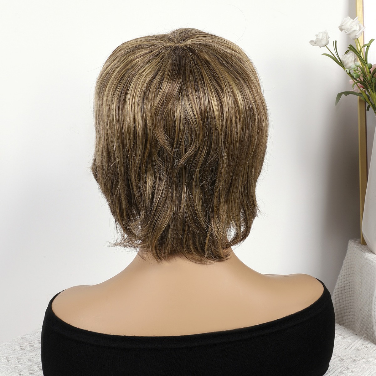 Fibra química al por mayor bob cabello pelucón mecánico pelucón cubierta de pelo