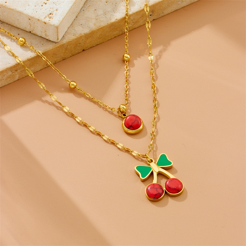 Sun Star Heart Shape 304 Stainless Steel Elegant Layered Necklaces Multi Charms Necklace display picture 5