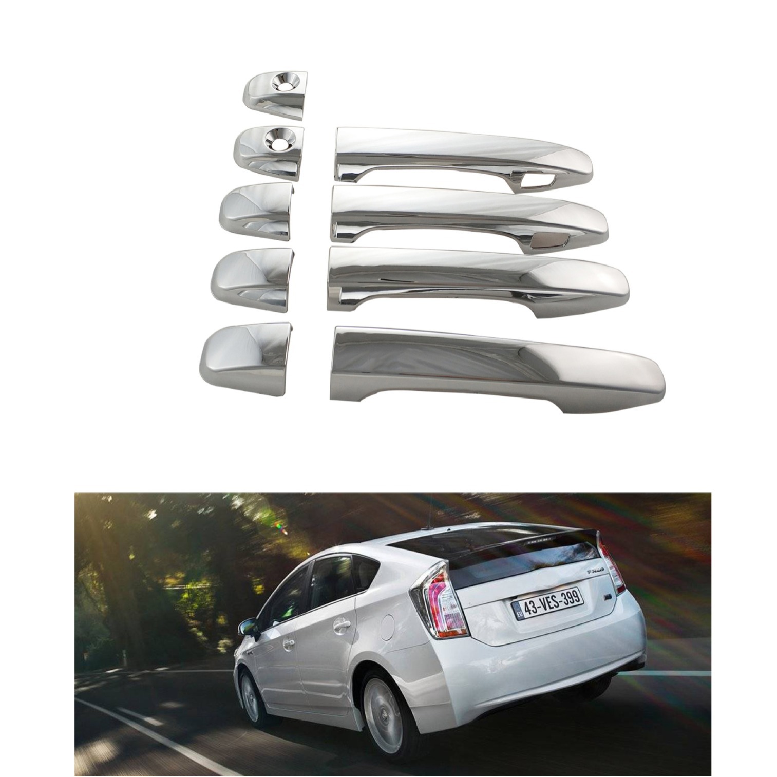Suitable for Toyota 10-15 Prius ZVW30 car door handle plating PRIUS door handle cover modification