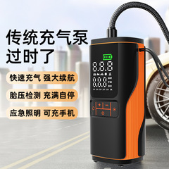 新款私模车载充气泵22缸汽车自行车轮胎6000毫安多功能电动充气泵