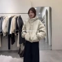 连帽加厚冬季宽松棉服