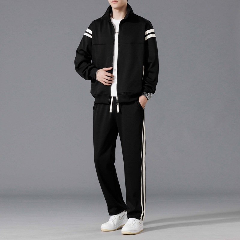Nueva camiseta deportiva casual, camiseta de cuello vertical, camiseta de grupo para hombres y mujeres, camiseta de primavera y otoño, pantalones sueltos, tamaño grande