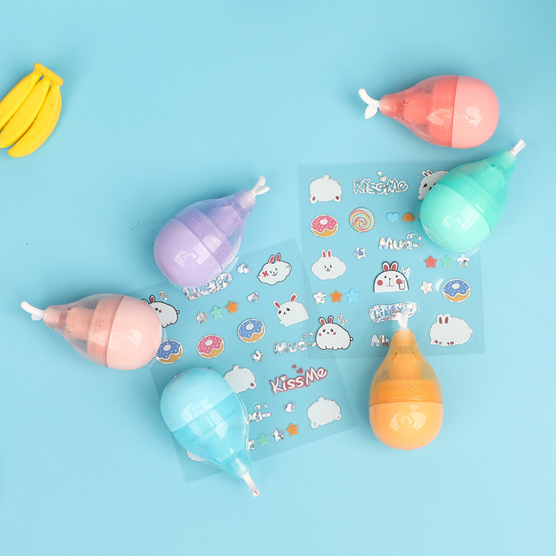 6030 PEAR highlighter estudiante diario pluma marcador lindo etiqueta engomada de la historieta DIY regalo forma highlighter