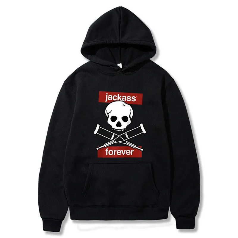 [Cross-border European size] Jackass Forever Skeleton Crutches Warning Logo G