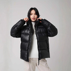 2025年新款90国标白鸭绒五格羽绒服女男短款冬季黑色加厚情侣外套