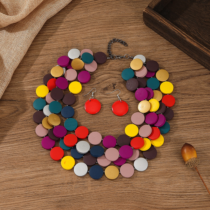 Exaggerated Multi-layer Necklace And Earring Set For Women_voghion.com