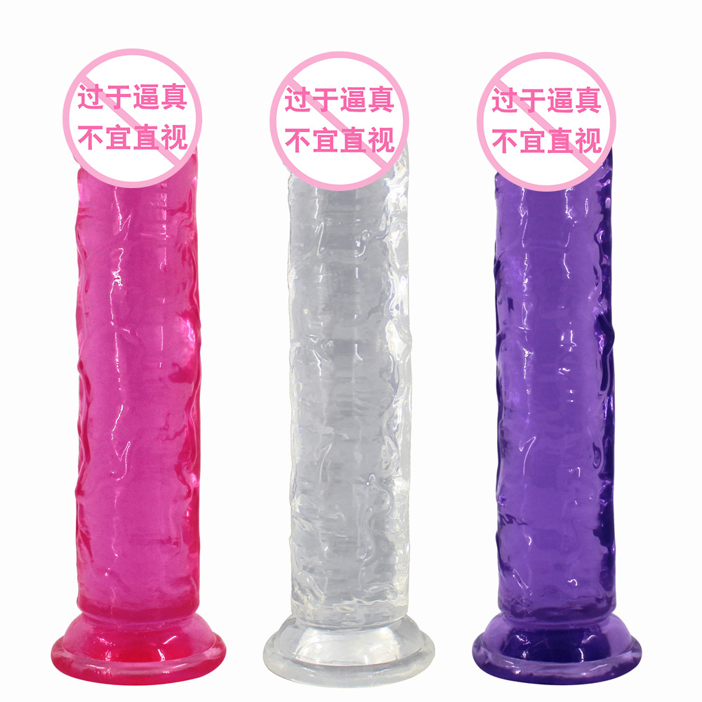 Artificial dildo Female Large dildo Transparent Crystal Masturbator Manual Penis Adult Fun