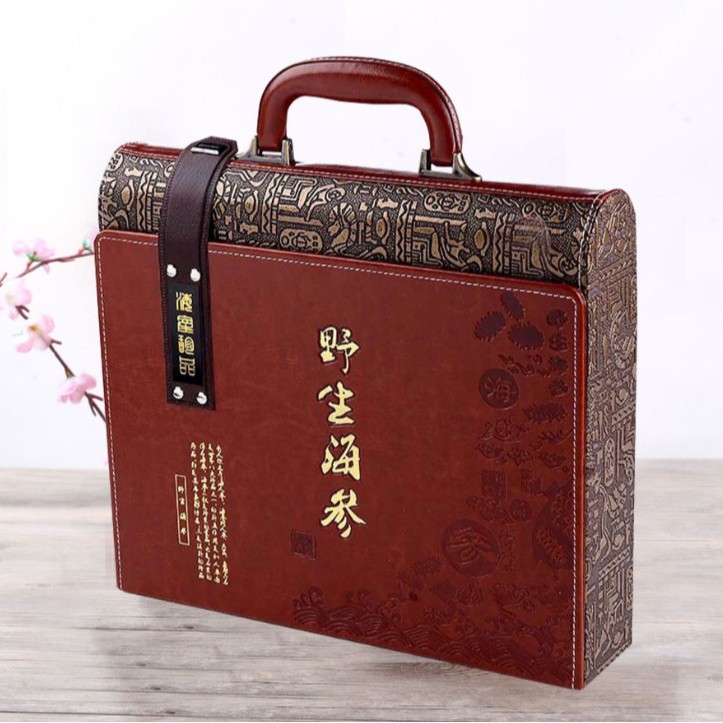 新款野生海参皮盒 高档海参包装盒 俄文海参礼盒木盒定 制