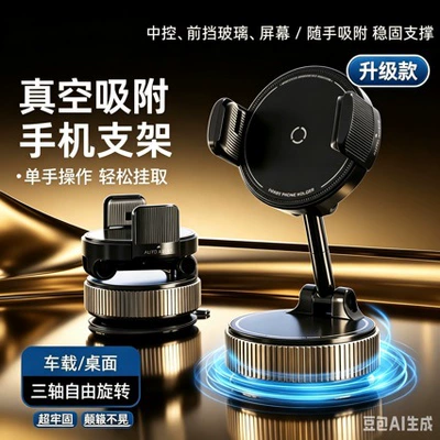 New car phone holder with single-hand stable grip for navigation, dashboard vacuum suction cup car phone holder (Car phone holder)