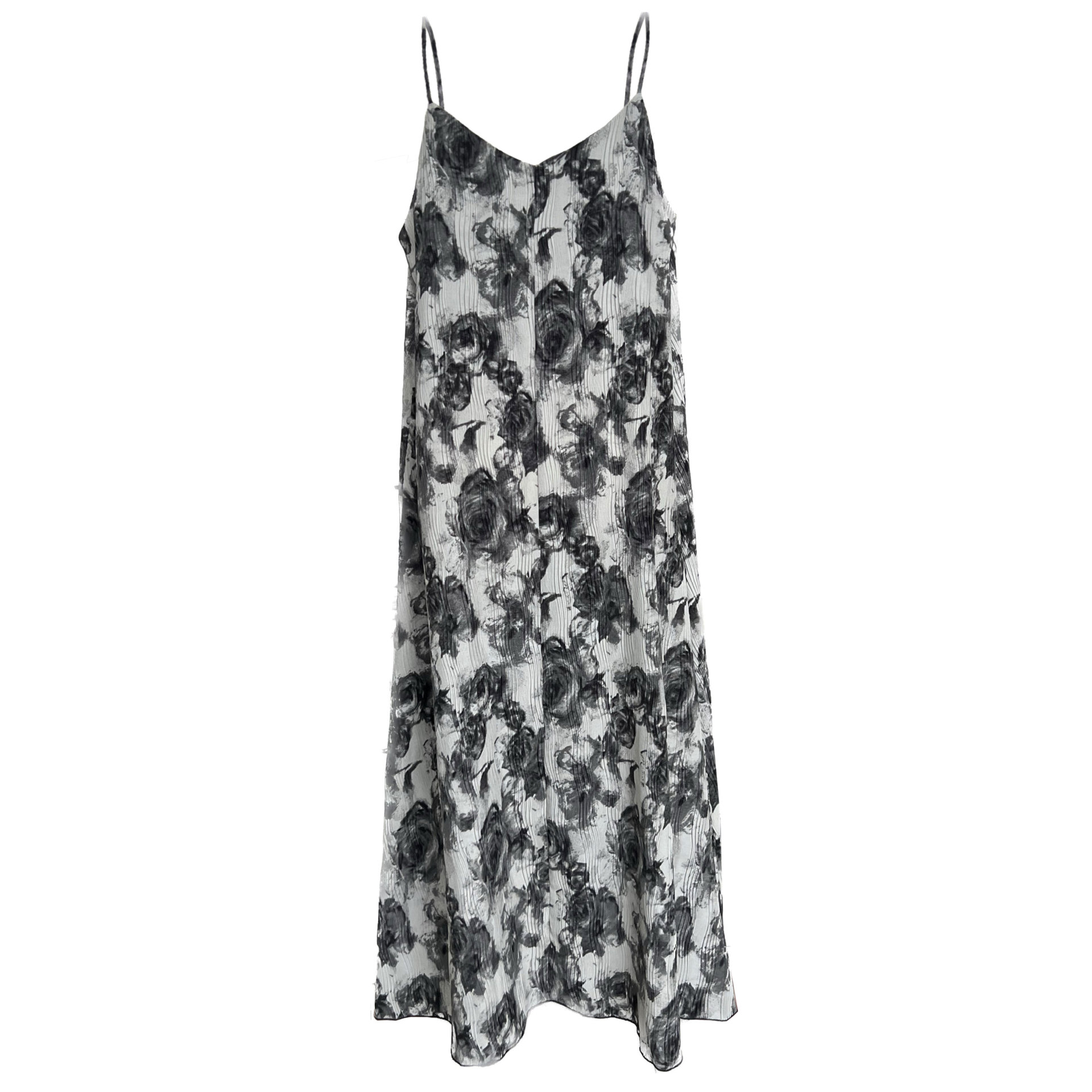 水墨画吊带连衣裙反面