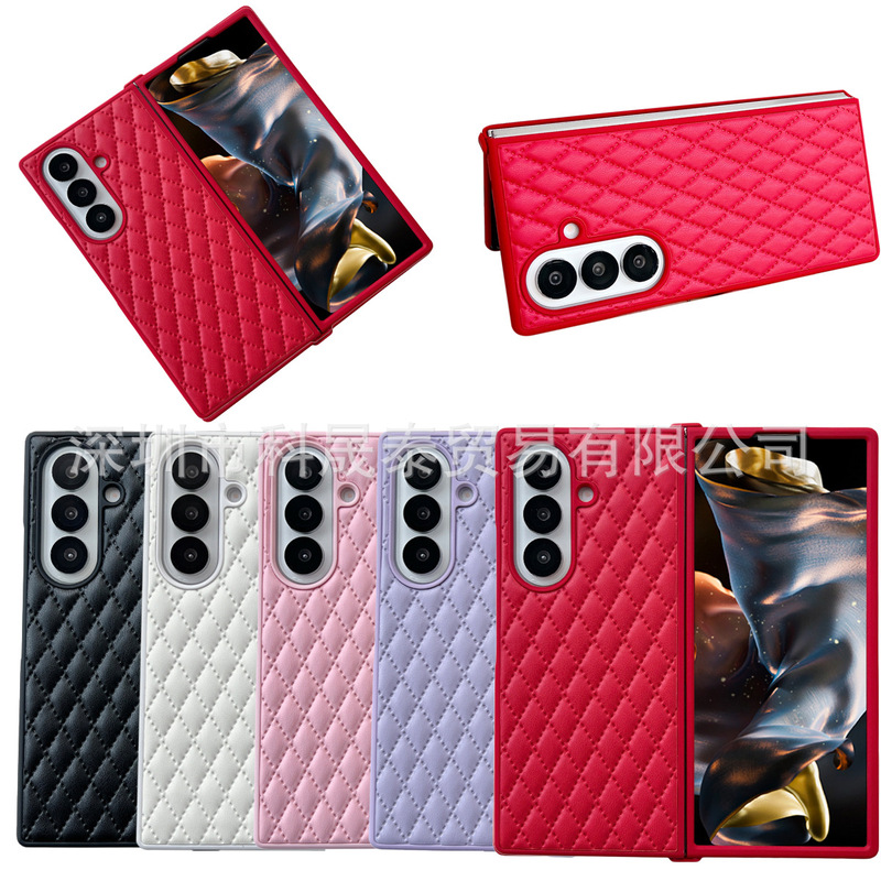 Suitable for Samsung Galaxy Z Fold7 Mobile Phone Case Foldableing Screen Quilted Lambskin Left and Right Flip Protective Cover
