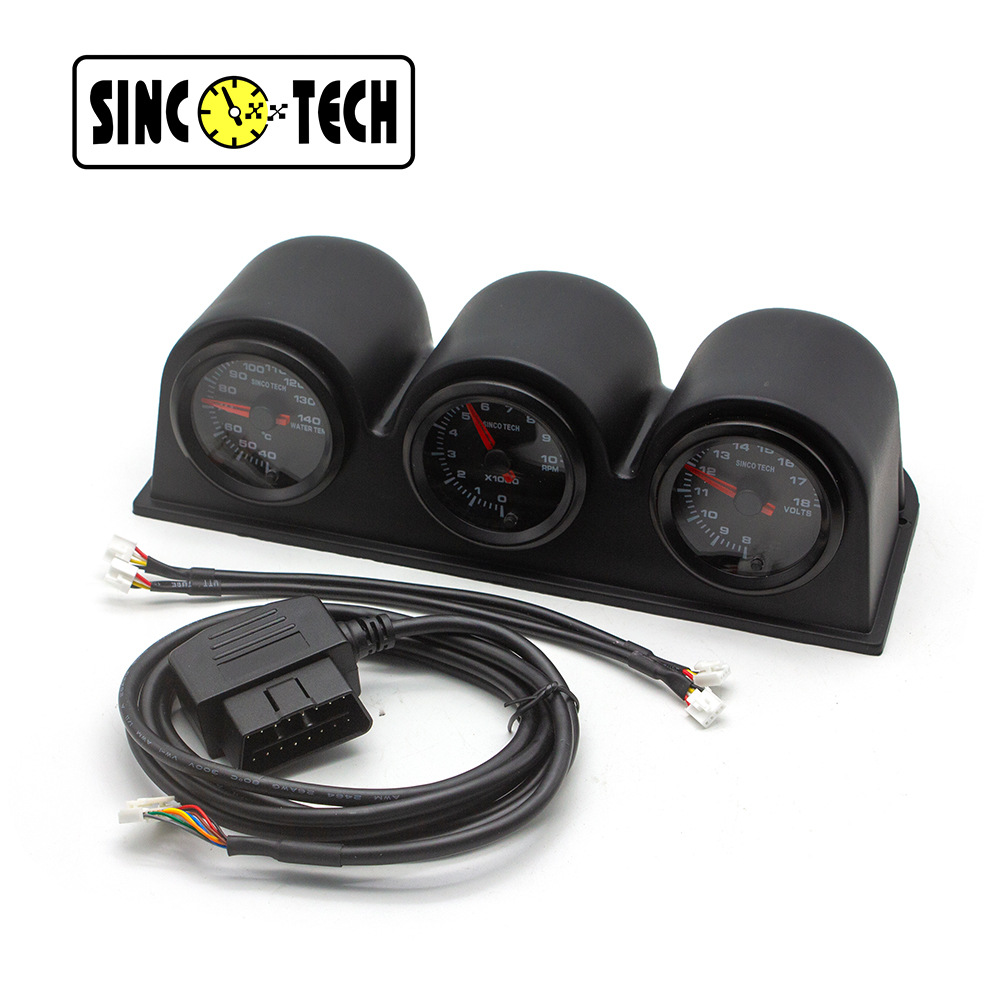 Sincotech 52Mm12V Car Modification Instrument 516 Triple Meter Obdii
