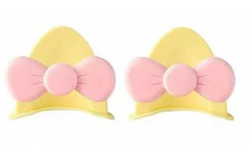 Accessories, Cute Random Stickers, Accessories, Dəbilqə (Kaska) aksesuarları - cat-eared-butterfly-yellow-pink