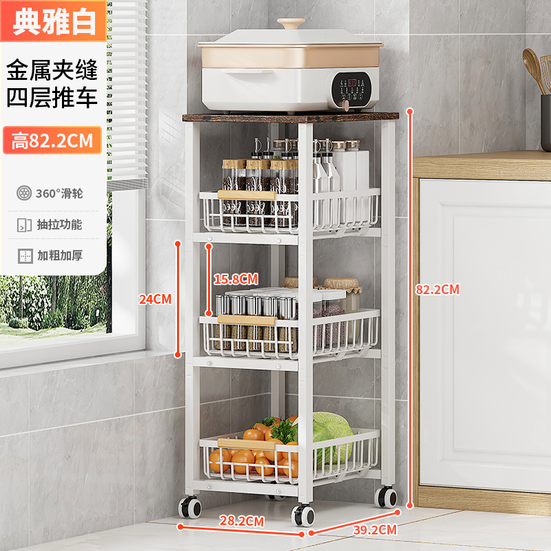 Sala de estar dormitorio piso almacenamiento rack baño estudio almacenamiento sundries carro cocina piso-De pie hueco almacenamiento rack