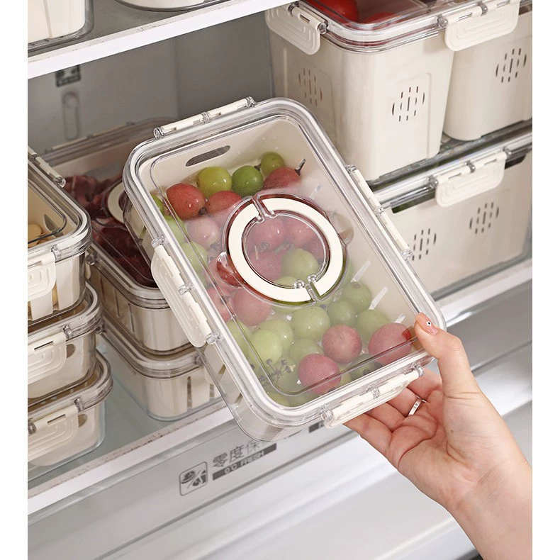 ПЭТ-слитная сетка для хранения свежих коробок Съемная сливная корзина для фруктов и овощей