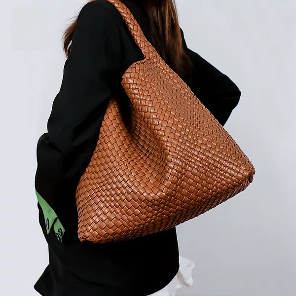 Handmade Woven Bag Women's Fashion Casual Portable Shoulder Bag Korean Style Large Capacity Underarm Bag Factory Direct Sale