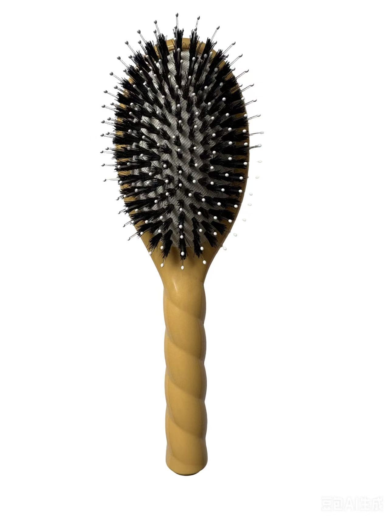 Other Macaron Twist Boar Bristle Air Cushion Hair Brush Yellow