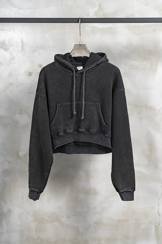 Title 8, Vintage Washed Plush Shorts Hooded Womens Sweater