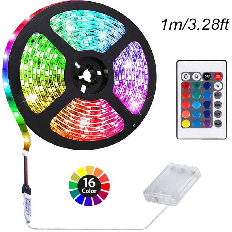 5V24 key RGB light bar 2835-5050USB battery box color soft light…