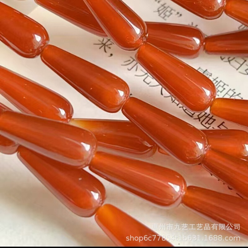 8 * 12mm紅瑪瑙水滴珠散珠耳飾りヘアピン玉かんざし花流蘇漢服部品diyアクセサリー卸売り|undefined