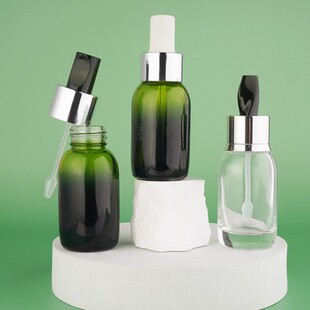 50ml Round Shoulder Glass Essential Oil Bottle with Stick Essence Cream Glass Bottle 50ml Haimi Same Skin Care Product Packaging