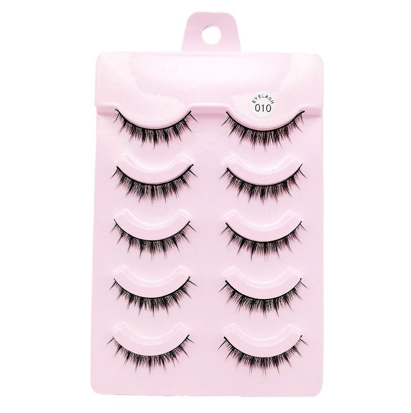 Daimengfei 009 cómic pequeño diablo pestañas postizas Barbie curling segmentado 5 pares de pestañas postizas suministro transfronterizo