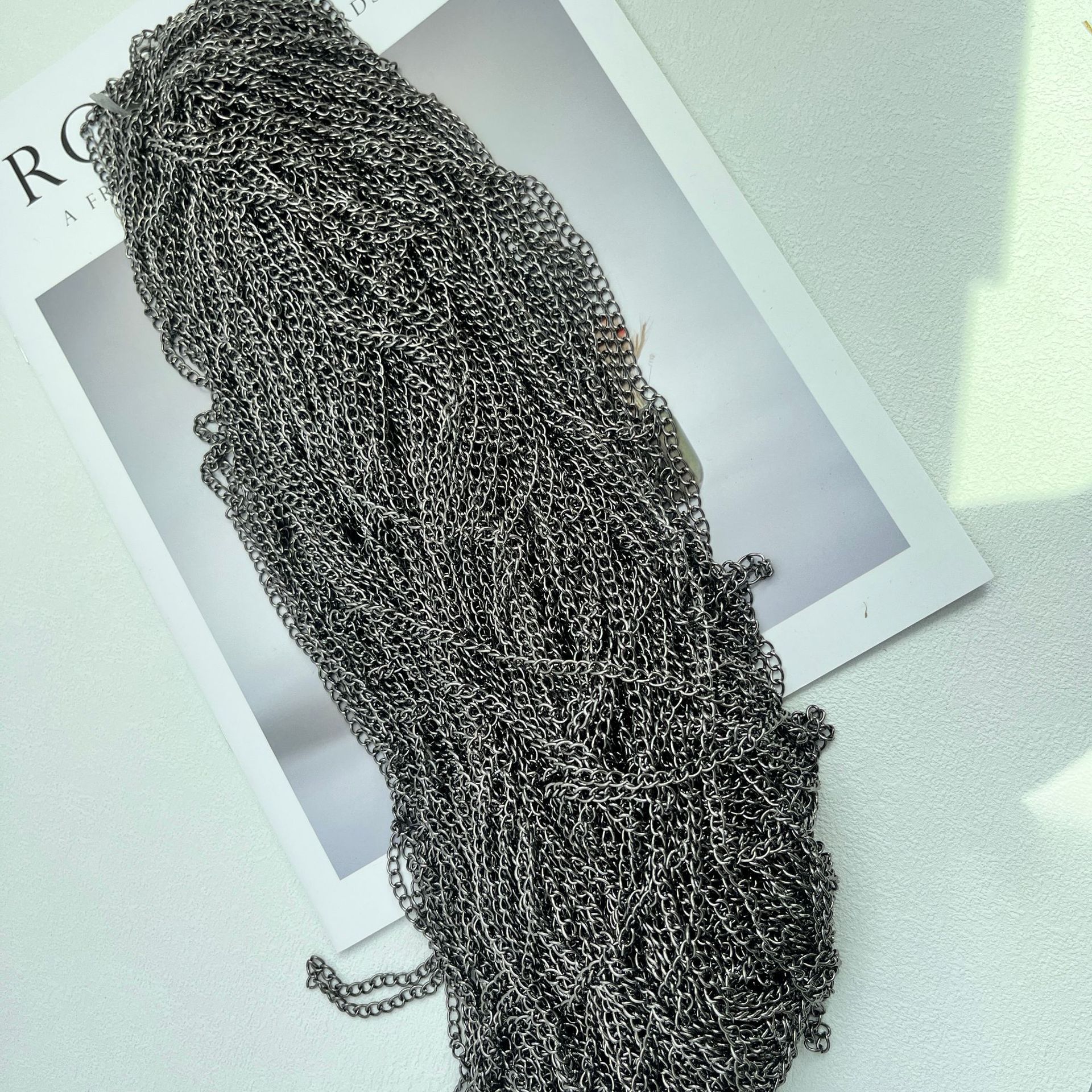 cadena de cifrado DIY collar pulsera orejas accesorios materiales cadena de metal cadena de cifrado cadena de extensión cadena de torsión al por mayor