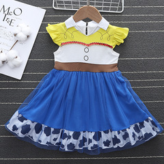 冰雪奇緣愛莎公主裙夏裝女童連衣裙艾莎女寶寶超仙洋氣中小童代發