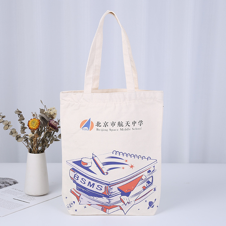 印花时尚手提帆布袋空白折叠棉布袋教育广告宣传帆布包收纳袋