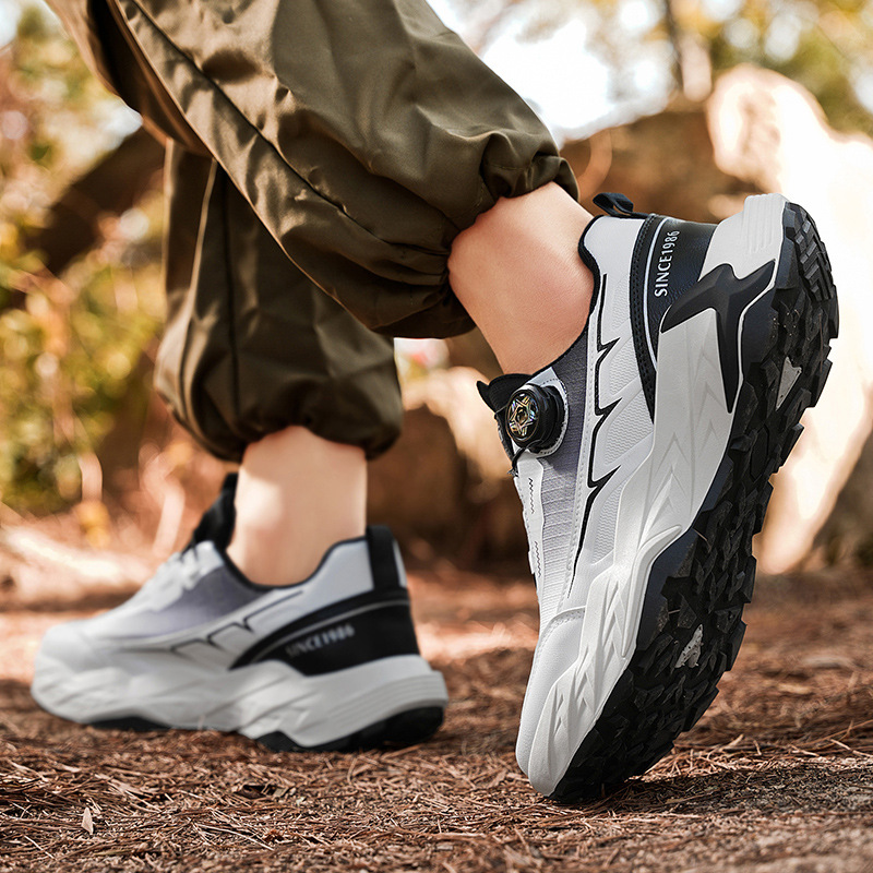 Zapatos de hombre sin lazos de protección laboral primavera ventilada red antideslizante sitio de trabajo de base gruesa zapatos deportivos casuales