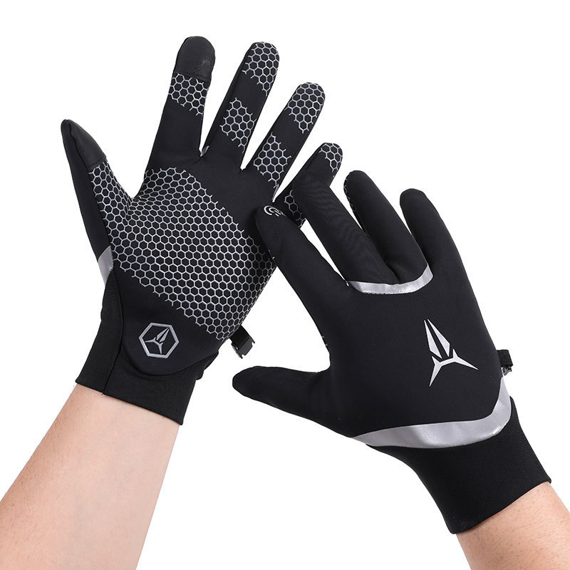 Otoño y invierno guantes de ciclismo para hombres a prueba de viento, agua y vello, pantalla táctil antideslizante al aire libre guantes calientes para motocicleta