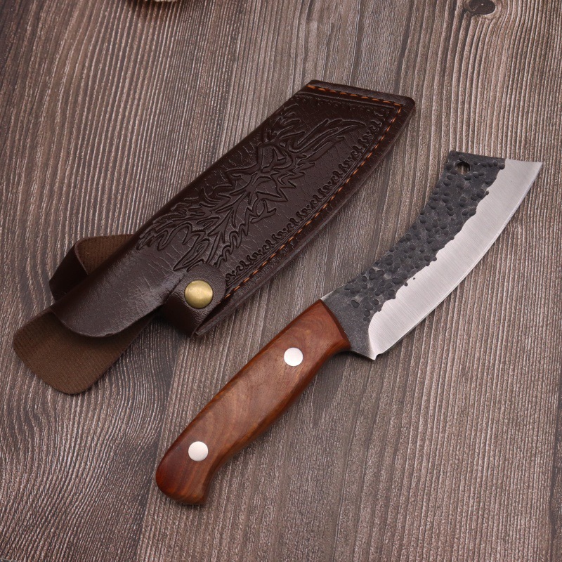 팔꿈치 손잡이 고기칼 + 가죽 칼집 B형