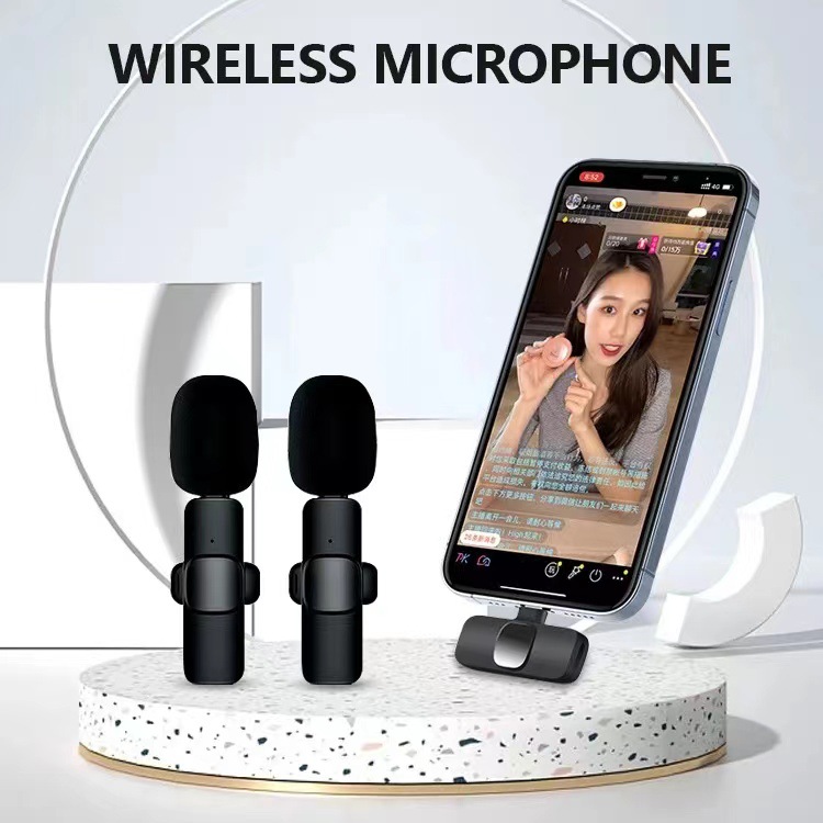 Clip de collar inalámbrico micrófono uno para dos teléfono móvil al aire libre micrófono vivo Bluetooth grabación radio reducción de ruido mini image 5