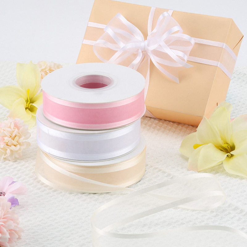 Hilo de nieve de ala ancha de Huaxi, gasa suave, cinta de regalo de flores, cinta de pastel, caja de regalo de dulces de boda, brida decorativa