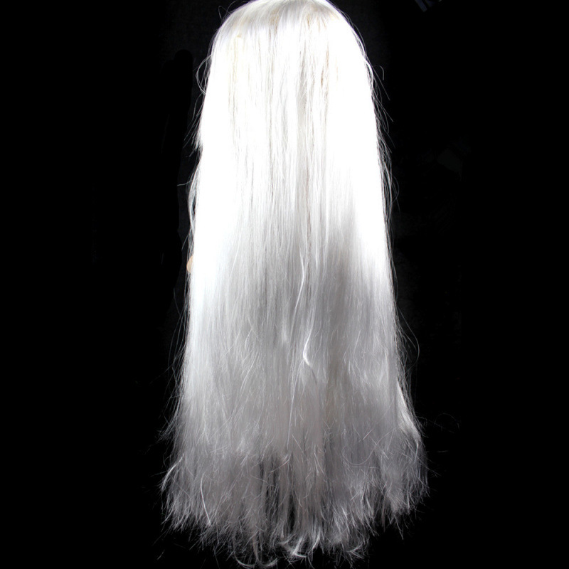 Halloween Cosplay pelucas de color vestimenta antiguo no convencional pelucas de baile de maquillaje 75CM cabello largo pelo recto