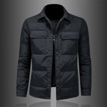 冬季新款羽绒服男士短款韩版衬衫领商务休闲保暖青年大码鸭绒外套