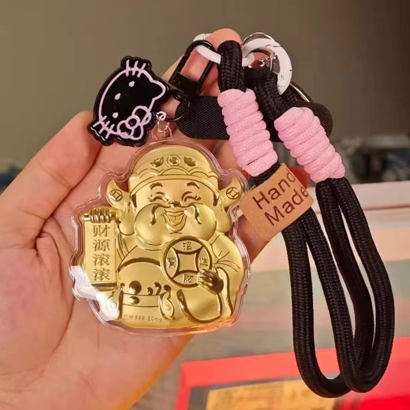 純金 999 ラッキーゴッドフォーチュン携帯電話チェーンストラップキーホルダーバッグペンダント車のペンダント男性と女性の友人へ|undefined