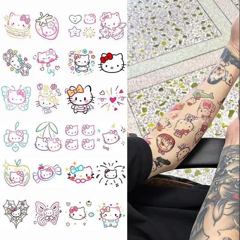 Hello Kitty, раскраска для детей водостойкая наклейка для учеников начальных классов, милый тату, стирается