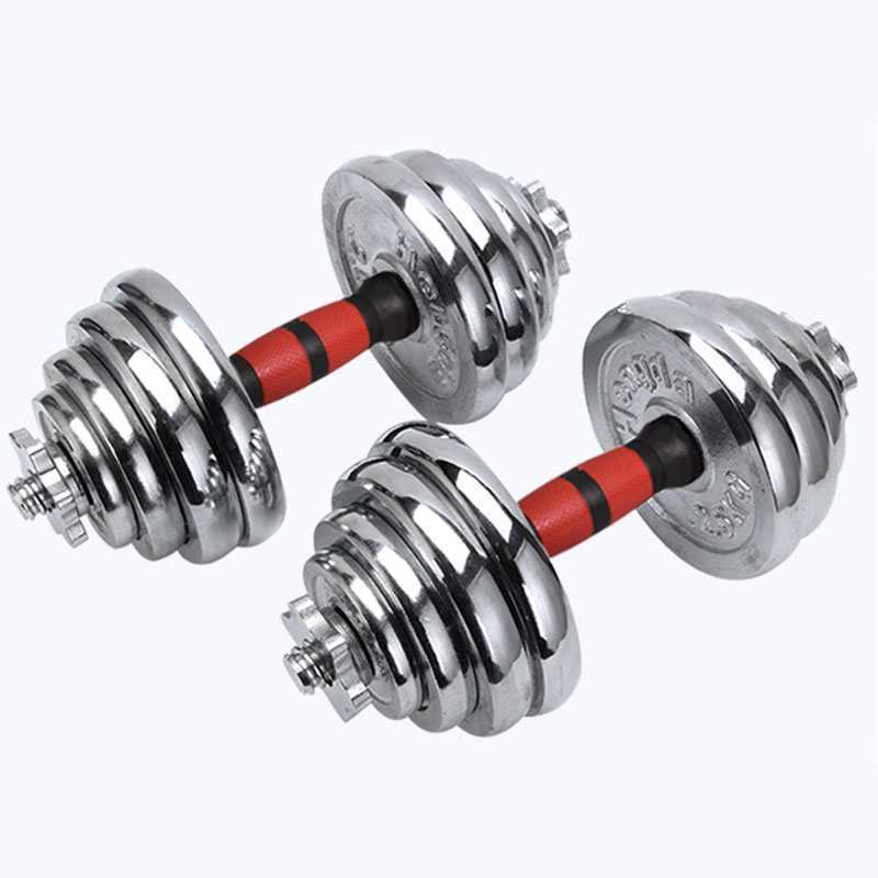 Electroplated dumbbell men's fitness home 20kg a pair of sub-bell cast iron variable barbell 30KG adjustable 10 women