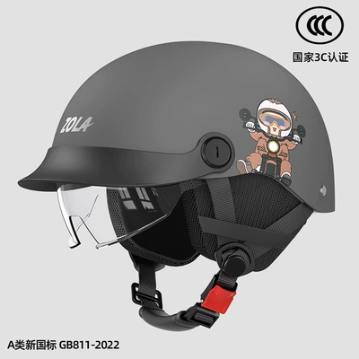 3C certification electric car duck Motosiklet kaskı (dəbilqə) - gray-hd-inner-mirror-winter-removable-ear-protection-3c-certification-paint