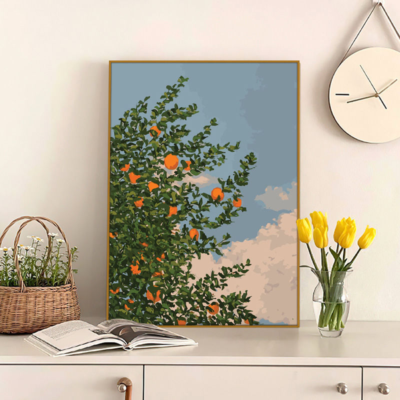 Modern Simple Decorative Painting Scandinavian Ins Style Bedroom Bedside Table Painting Living Room Dining Room Fresh and Warm Floor Painting